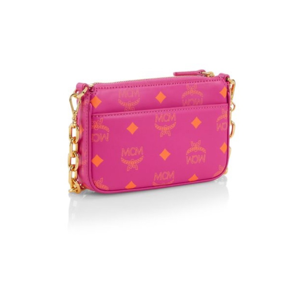 MCM Mini Color Splash Logo Pouch-On-Chain - Picture 4 of 11